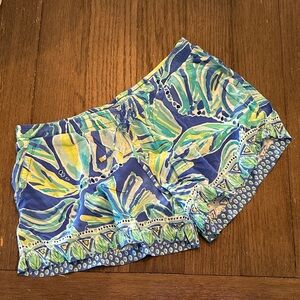 Lilly Pulitzer Blue and Green Patterned Shorts